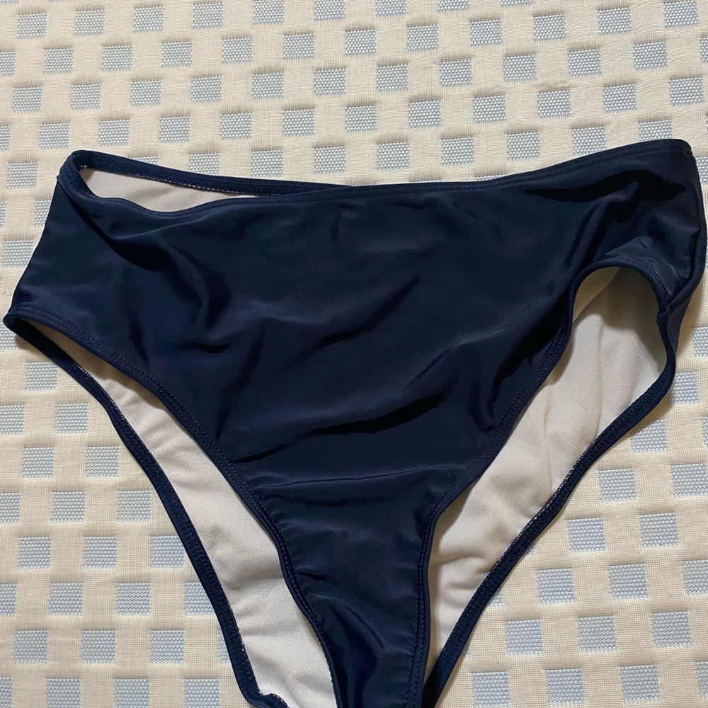 Bikini Bottoms and cover up never been used Red & Navy Blue